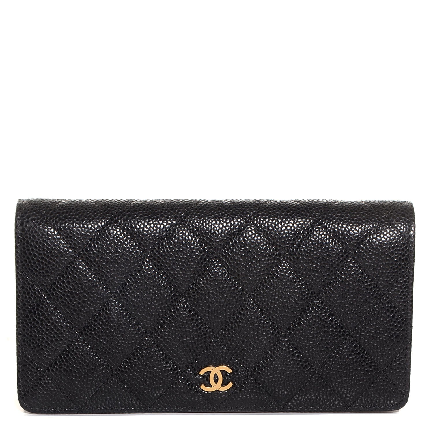 Chanel Caviar Quilted Yen Wallet Black 1 of 9