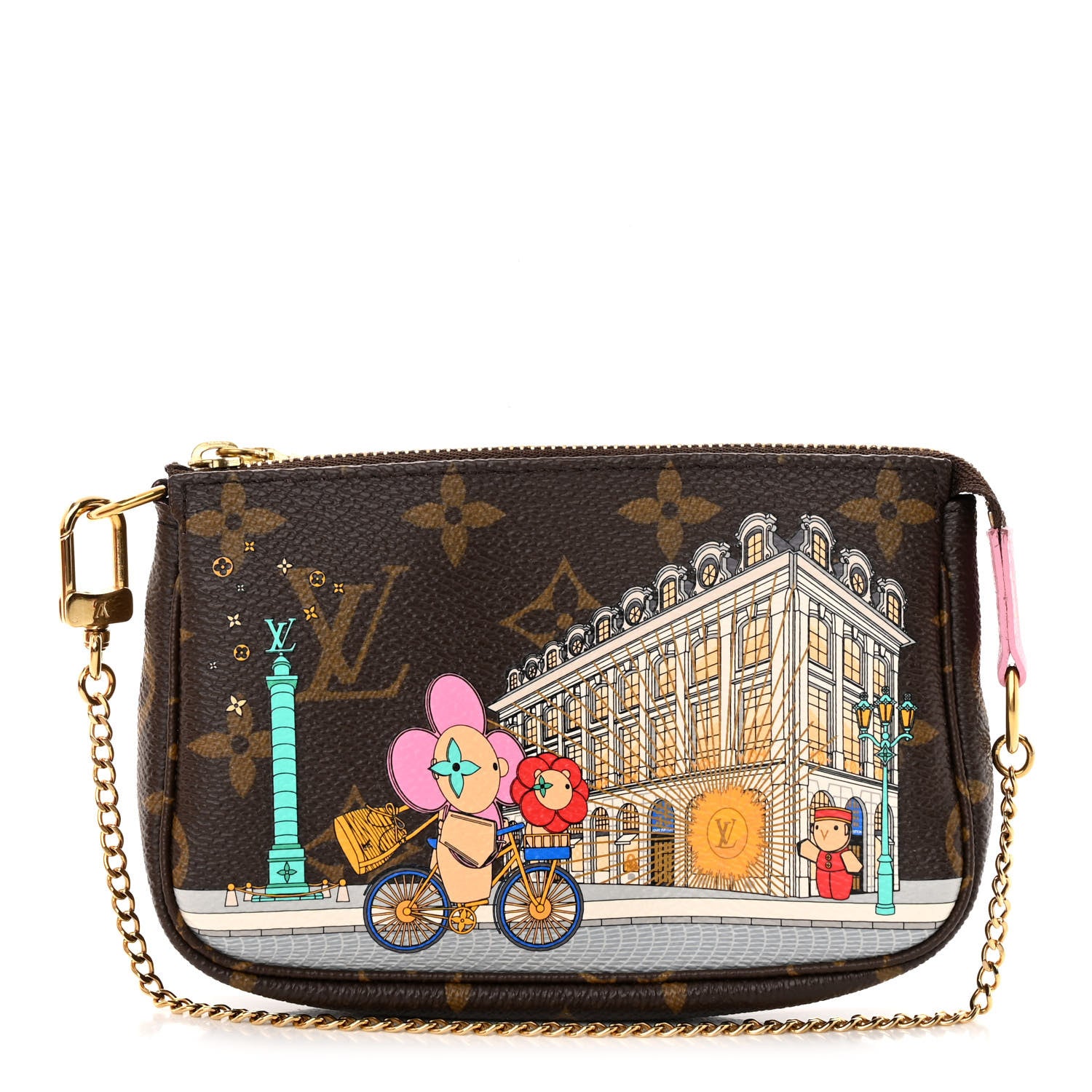 Louis Vuitton Monogram 2022 Christmas Animation Paris Mini Pochette Accessories Pink 1 of 9