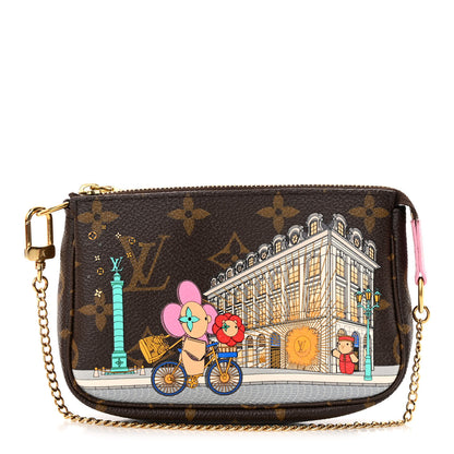 Louis Vuitton Monogram 2022 Christmas Animation Paris Mini Pochette Accessories Pink 1 of 9
