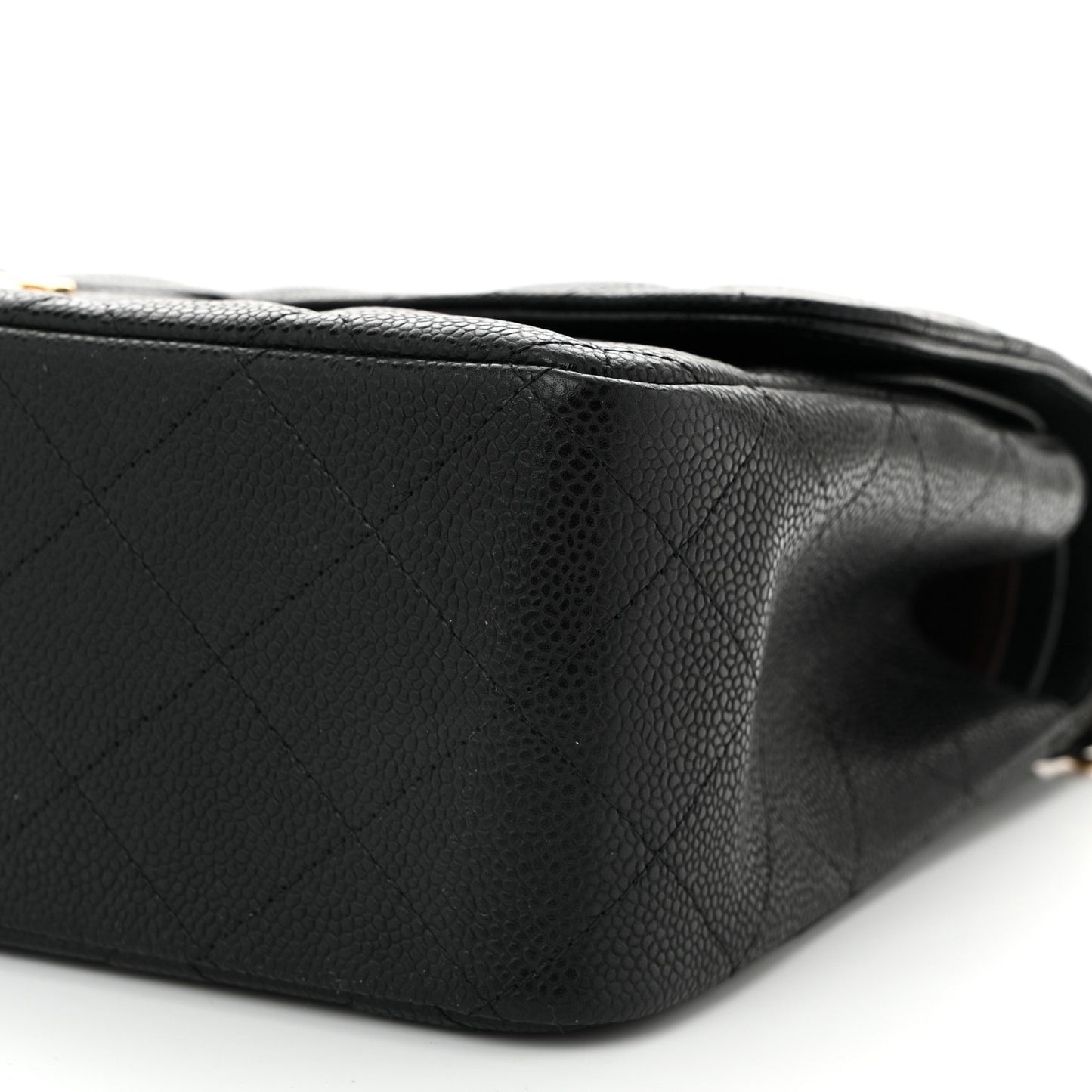 Caviar Quilted Jumbo Double Flap Black