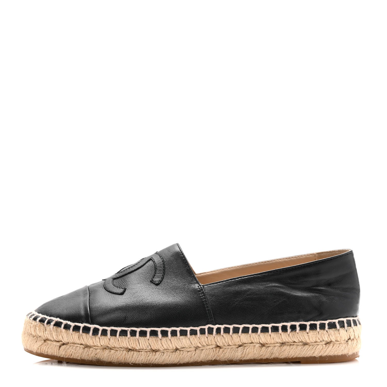 Chanel Lambskin CC Espadrilles 37 Black 1 of 8