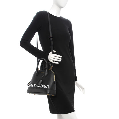 Balenciaga Signature Grained Calfskin Logo S Ville Top Handle Bag Black 2 of 7