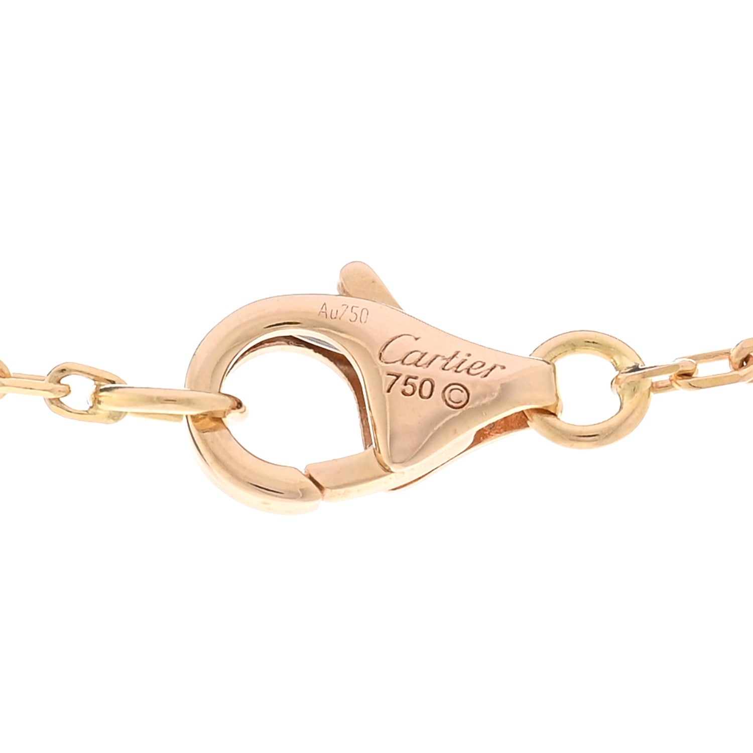 Cartier 18K Pink Yellow White Gold Trinity Heart Necklace 4 of 5