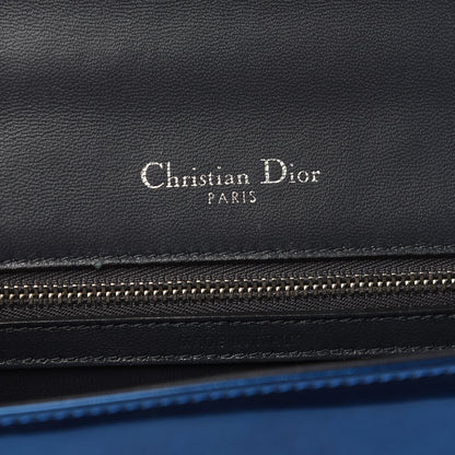 Christian Dior Metallic Patent Micro-Cannage Medium Diorama Flap Bag Blue 2 of 17