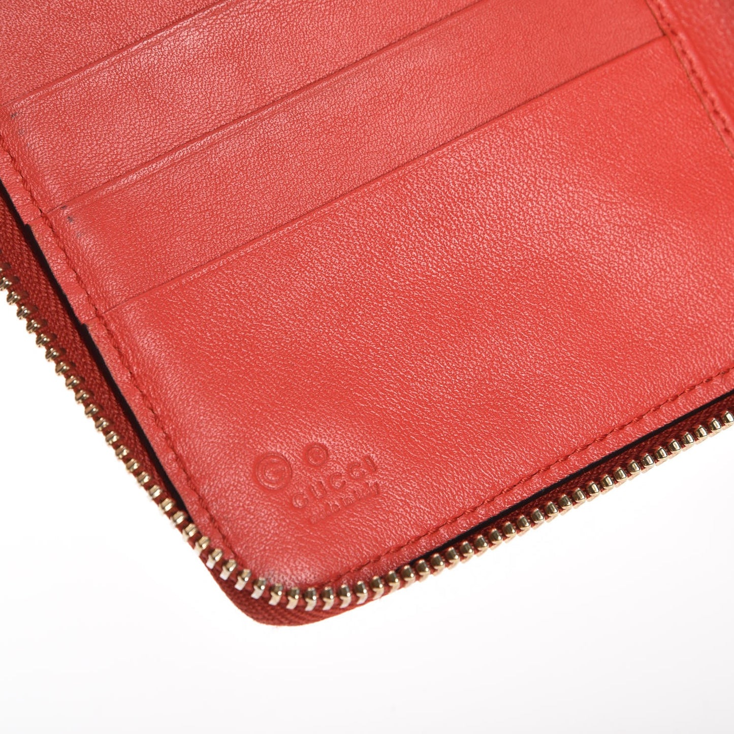 Guccissima Zip Around Travel Wallet Red