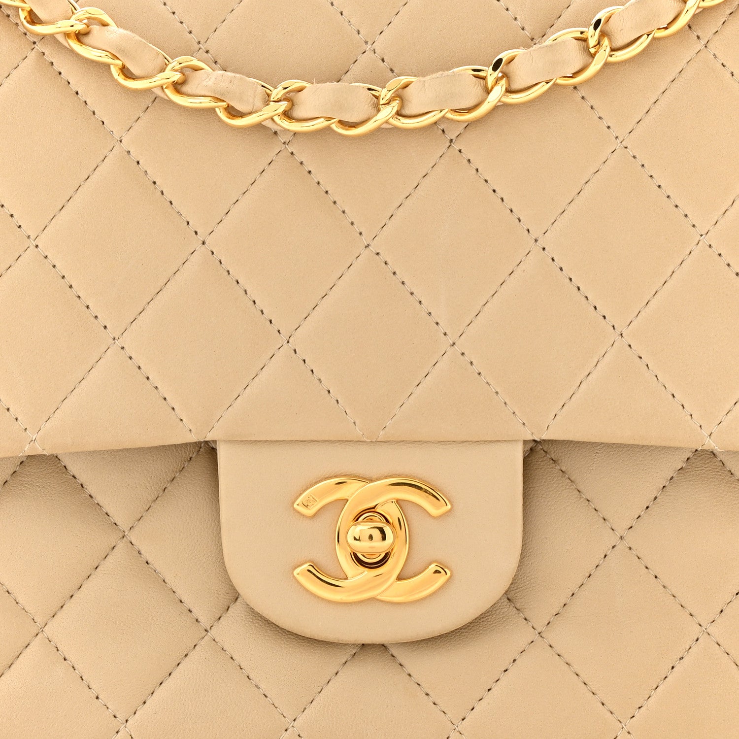Chanel Lambskin Quilted Small Double Flap Beige 9 of 13