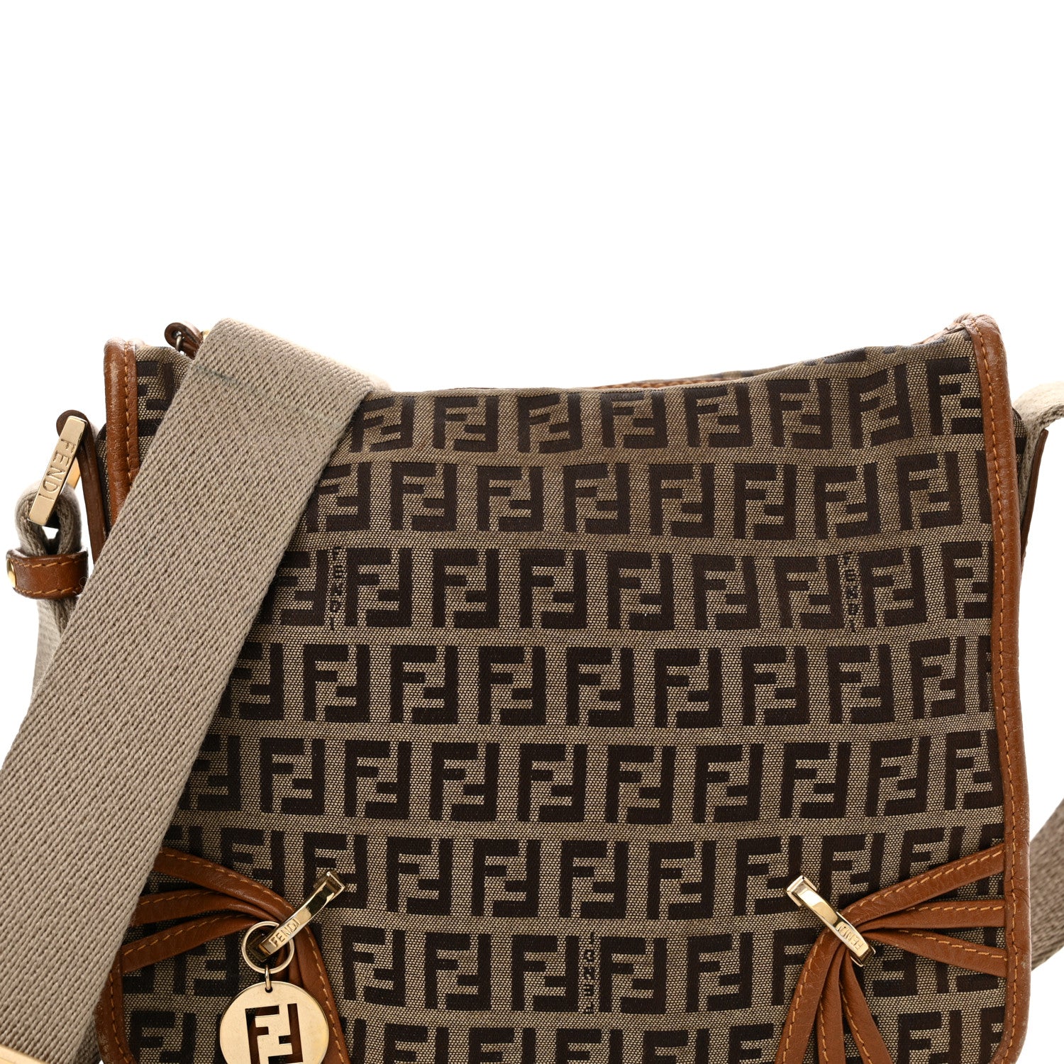 Fendi Zucchino Crossbody Messenger Panna Cuoio 7 of 16