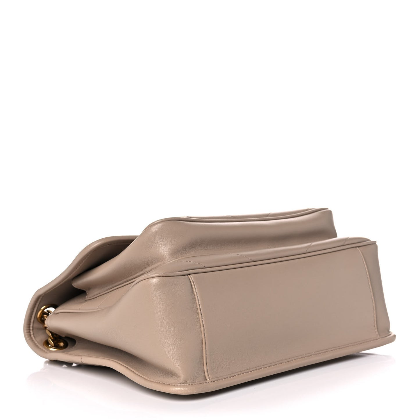 Lambskin Matelasse Monogram Medium Niki Chain Satchel Dark Beige