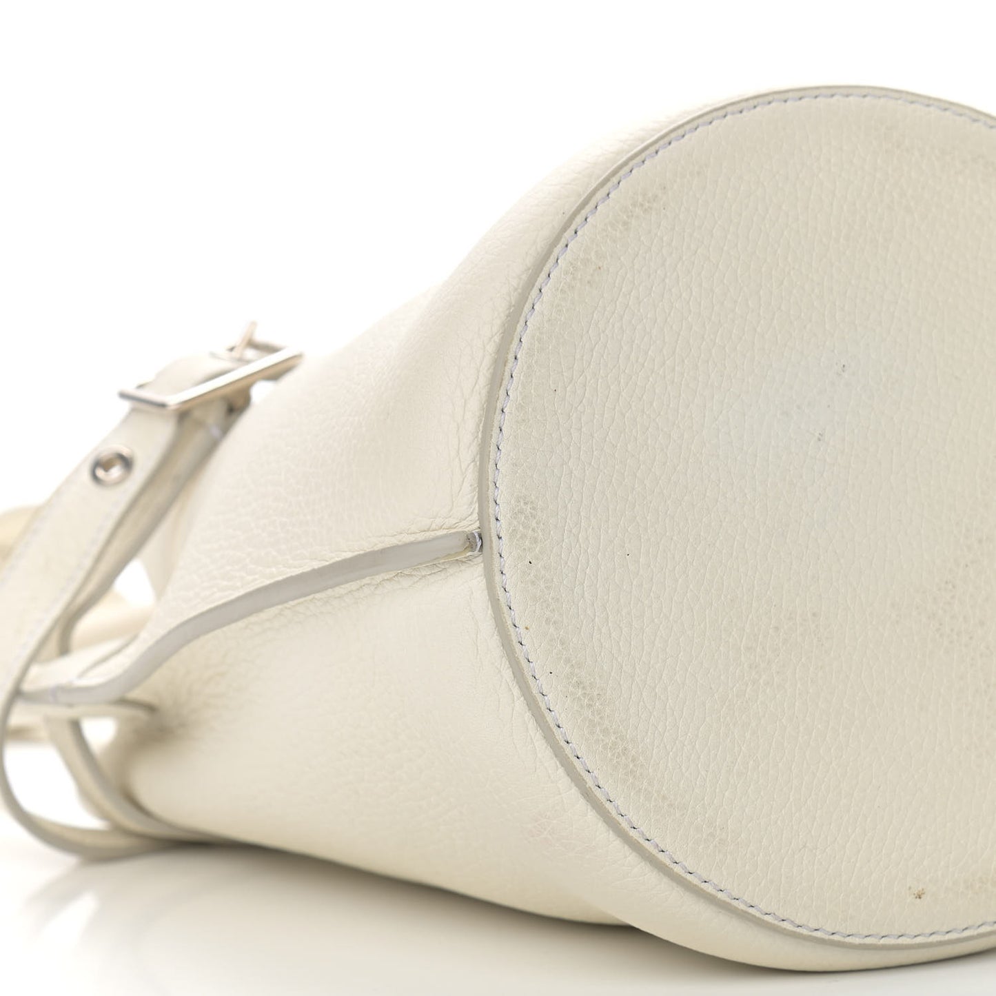 Supple Grained Calfskin Nano Big Bag Bucket White