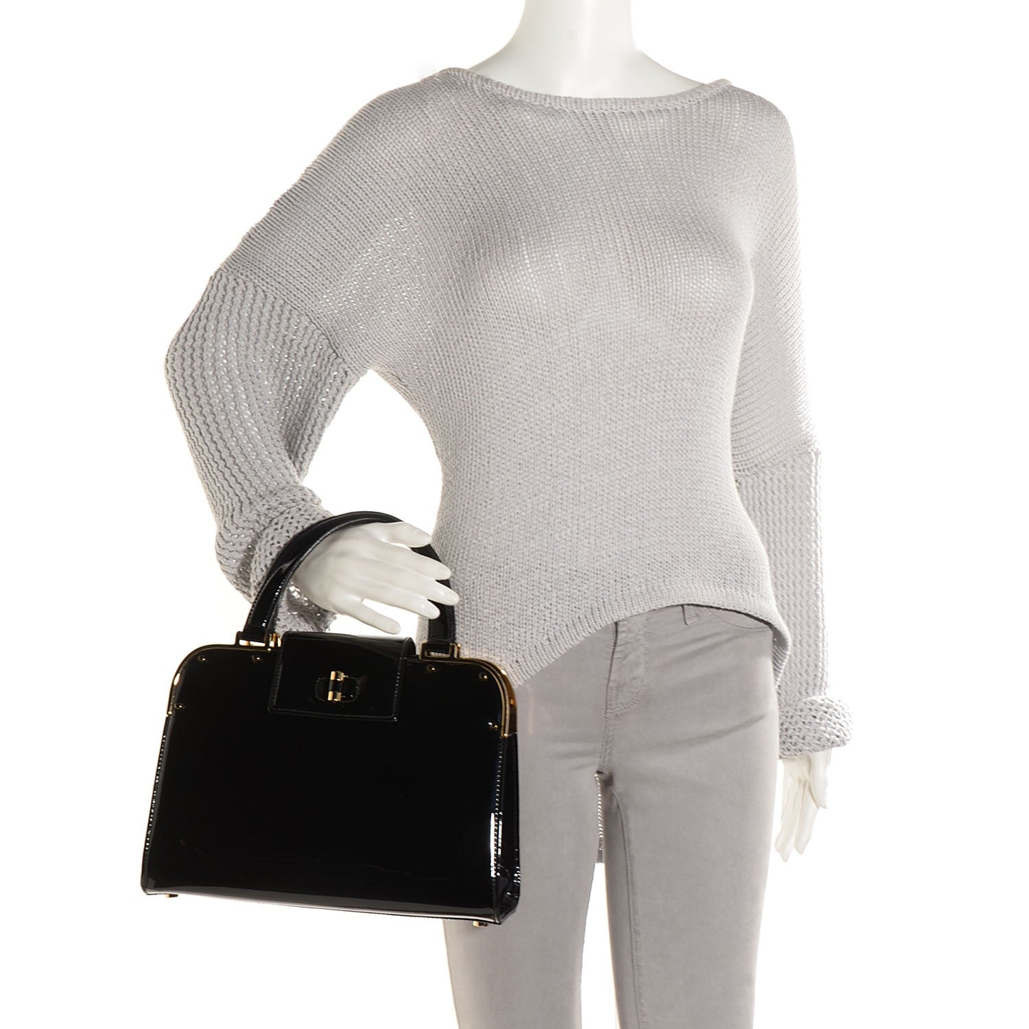 Saint Laurent Patent Small Uptown Black 2 of 9