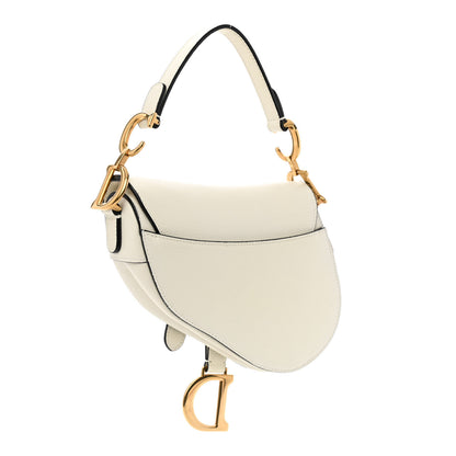 Christian Dior Grained Calfskin Mini Saddle Bag White 3 of 10