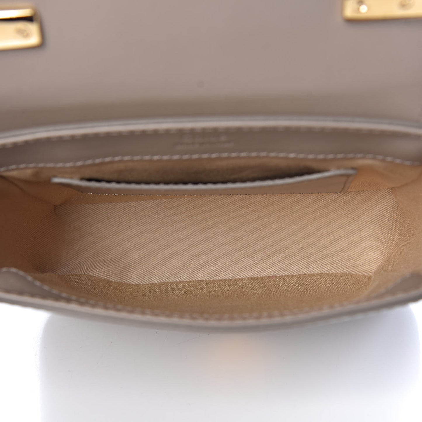 Shiny Calfskin Suede Mini C Bag Motty Grey