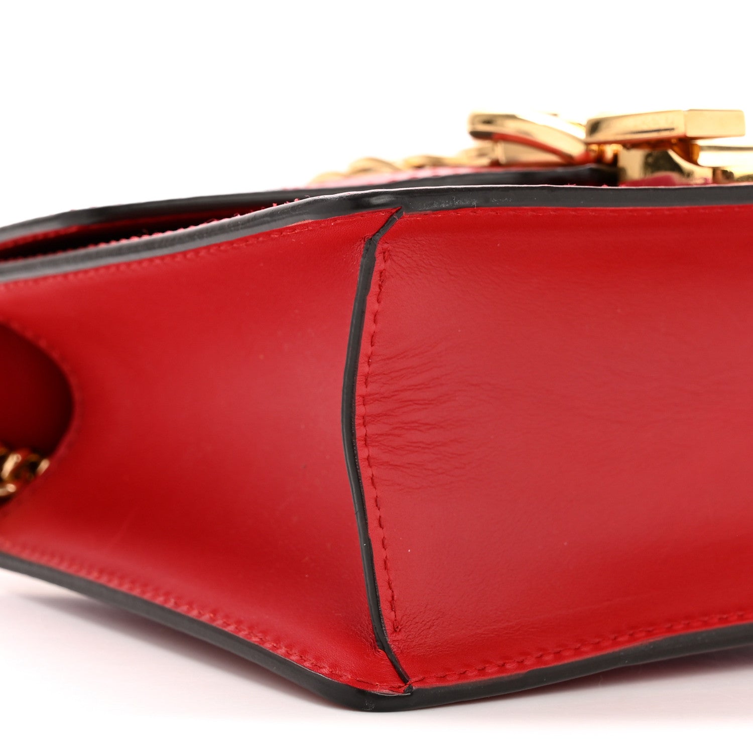 Gucci Calfskin Mini Sylvie Chain Shoulder Bag Hibiscus Red 9 of 14