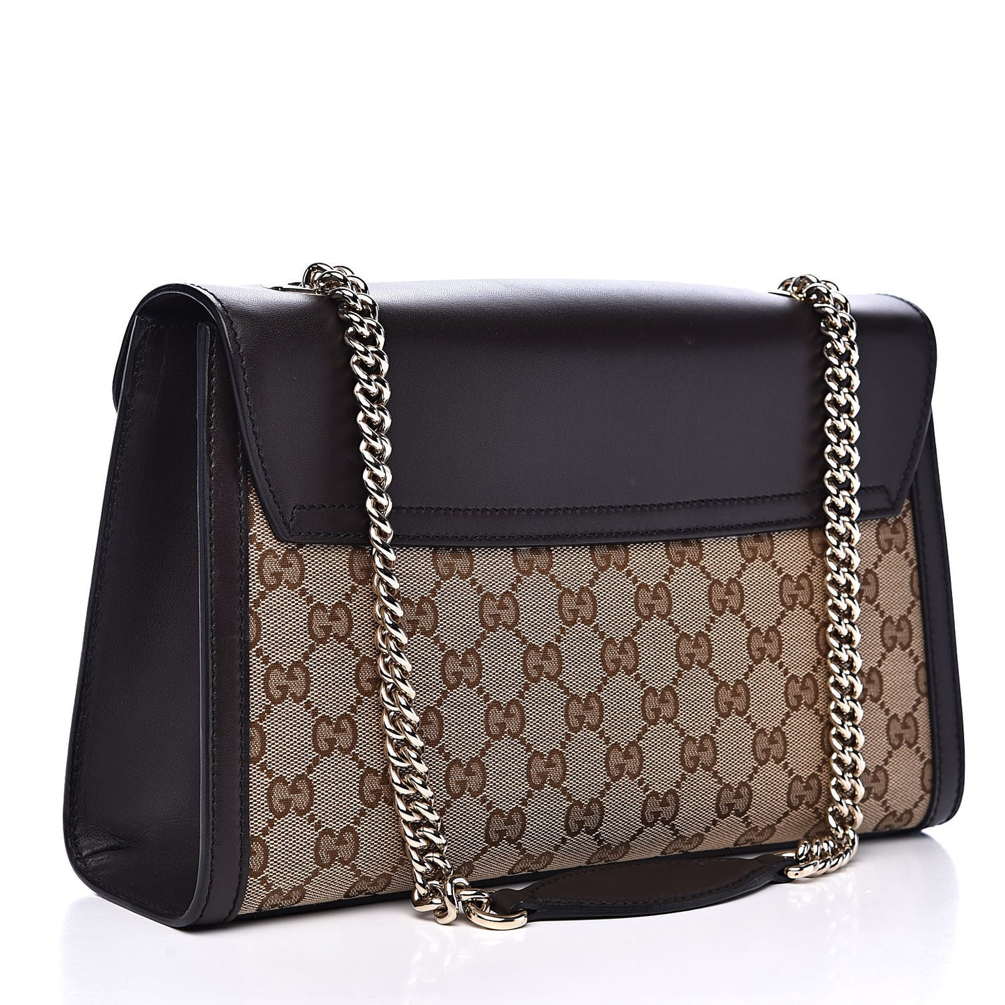 Monogram Margaux Calfskin Medium Emily Chain Shoulder Bag Beige Ebony Cocoa