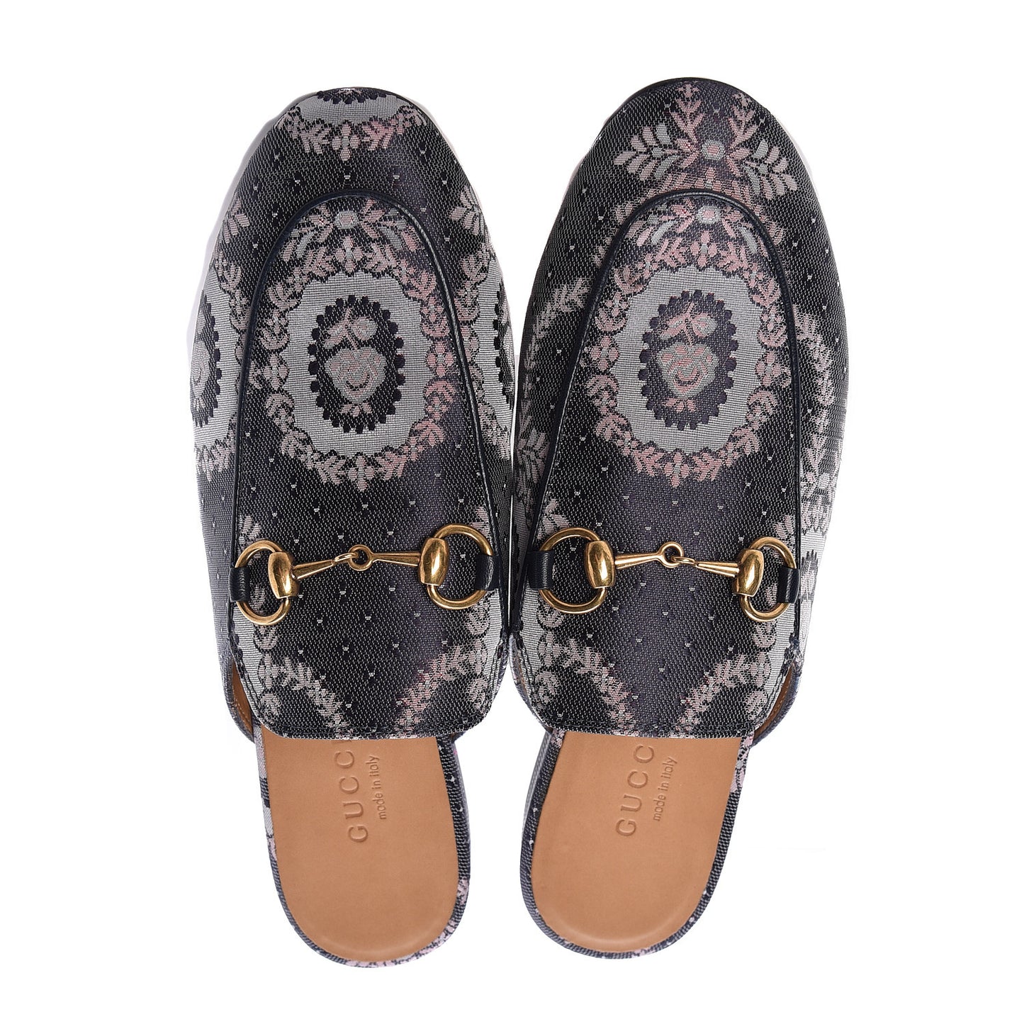 Jacquard Floral Womens Princetown Slippers 34 Multicolor
