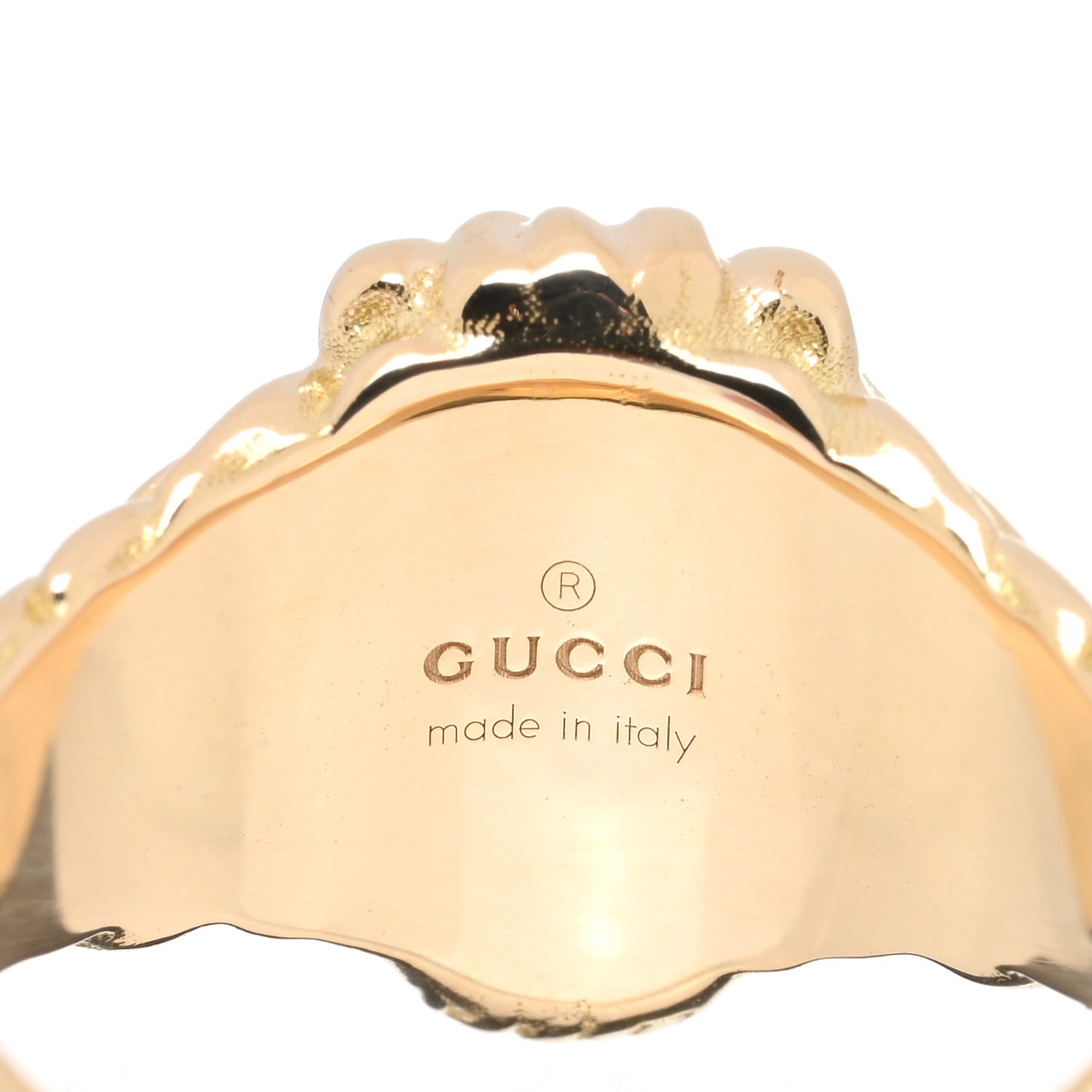 18K Yellow Gold Diamond Amethyst Lion Head Ring 54 6.75