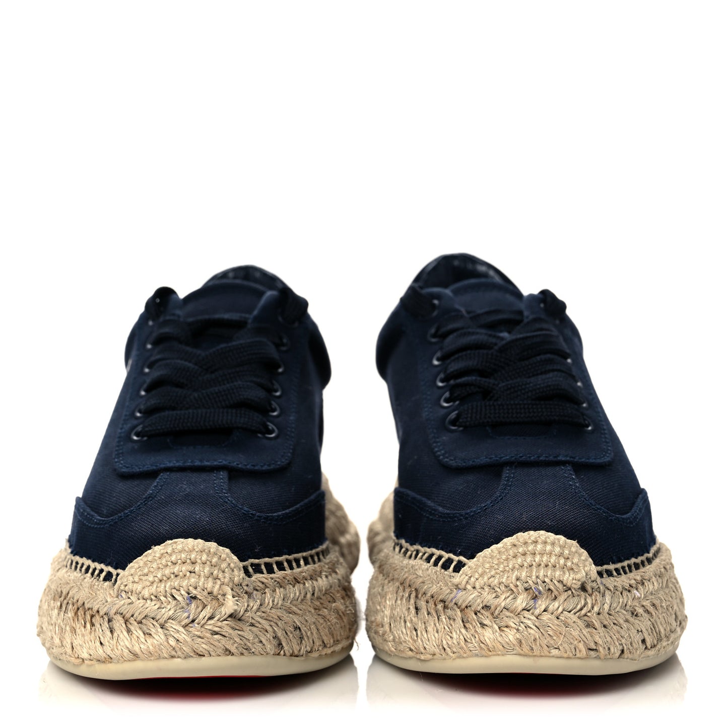 Toile Calfskin Espasneak Flat Sneaker 39 Navy