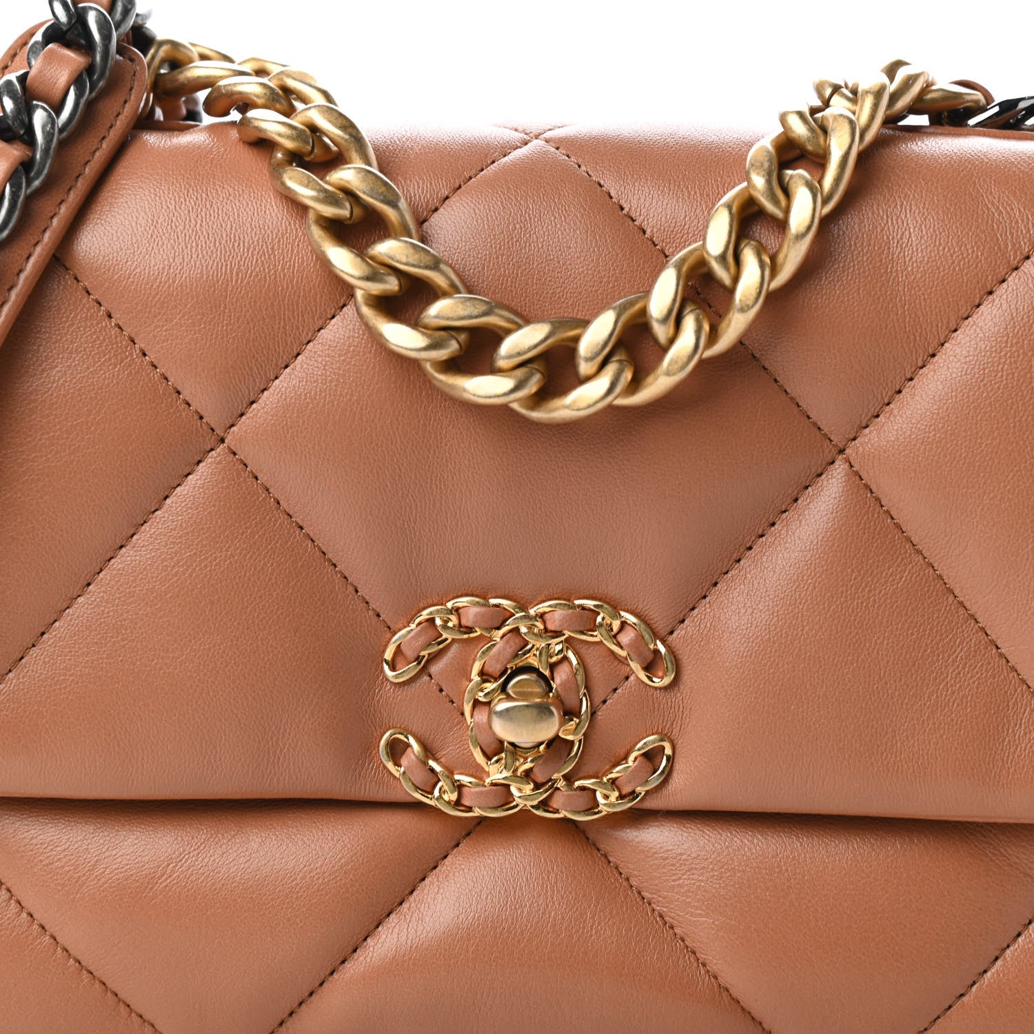 Chanel Lambskin Quilted Medium Chanel 19 Flap Brown 10 of 11