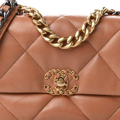 Chanel Lambskin Quilted Medium Chanel 19 Flap Brown 10 of 11