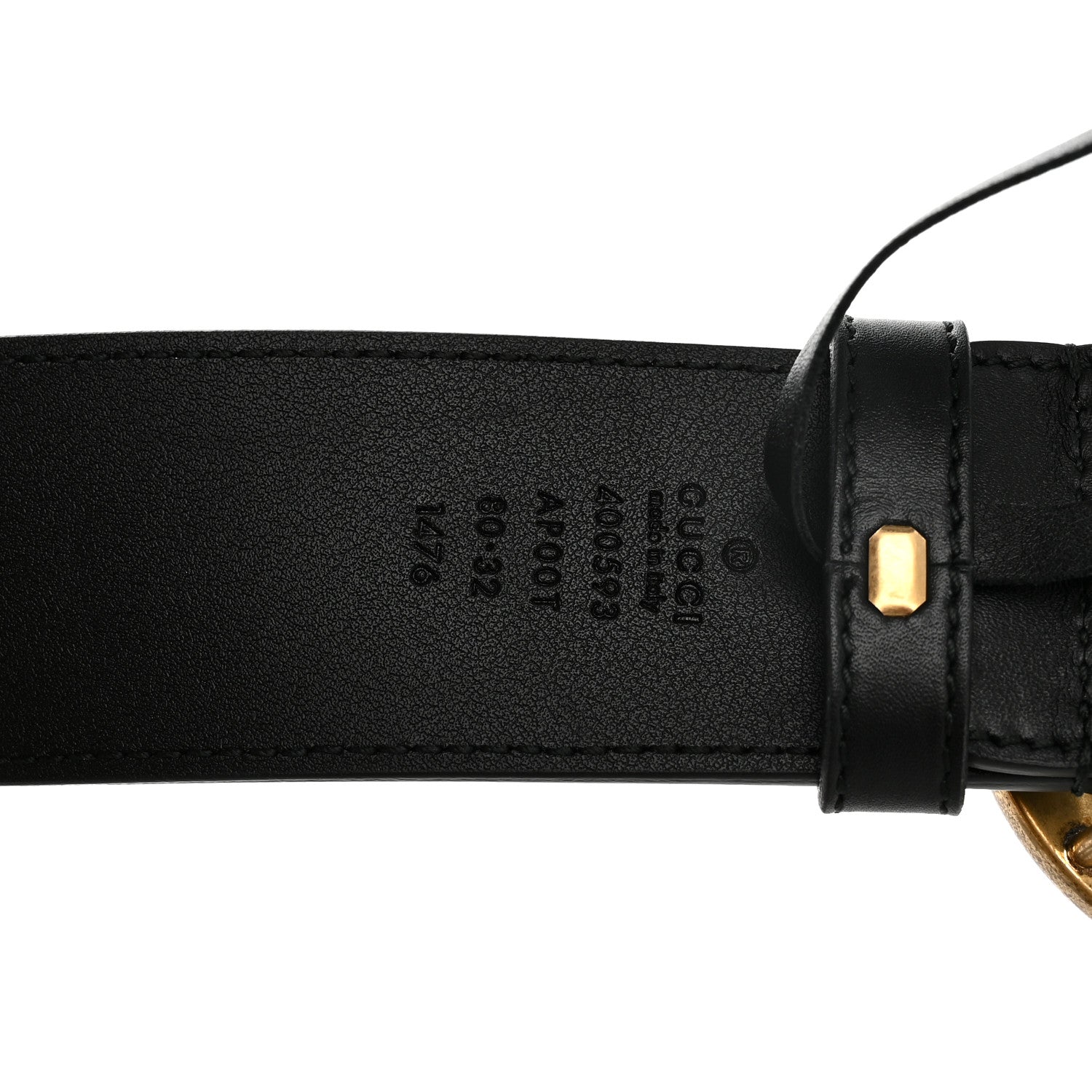 Gucci Calfskin Double G 40mm Belt 80 32 Black 3 of 6