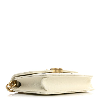 Chanel Shiny Caviar Quilted Chain Melody Card Holder On Chain White 4 of 12