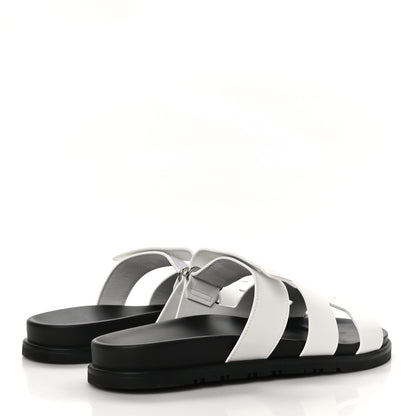 Hermes Calfskin Womens Chypre Sandals 39 White 4 of 9