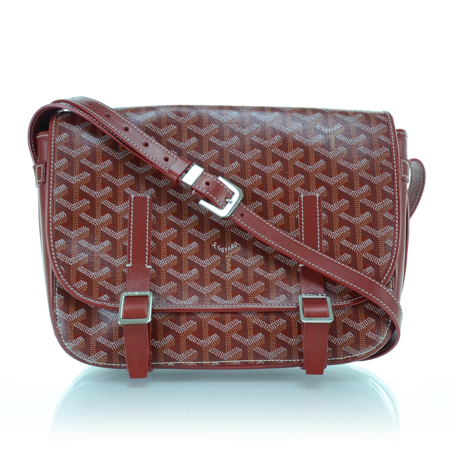 Goyardine Belvedere MM Messenger Bag Red