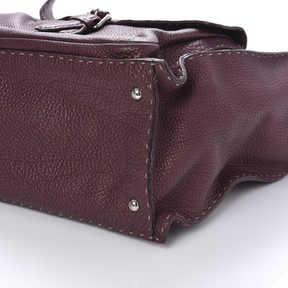 Fendi Calfskin Romano Selleria Pocket Tote Bordeaux 7 of 9