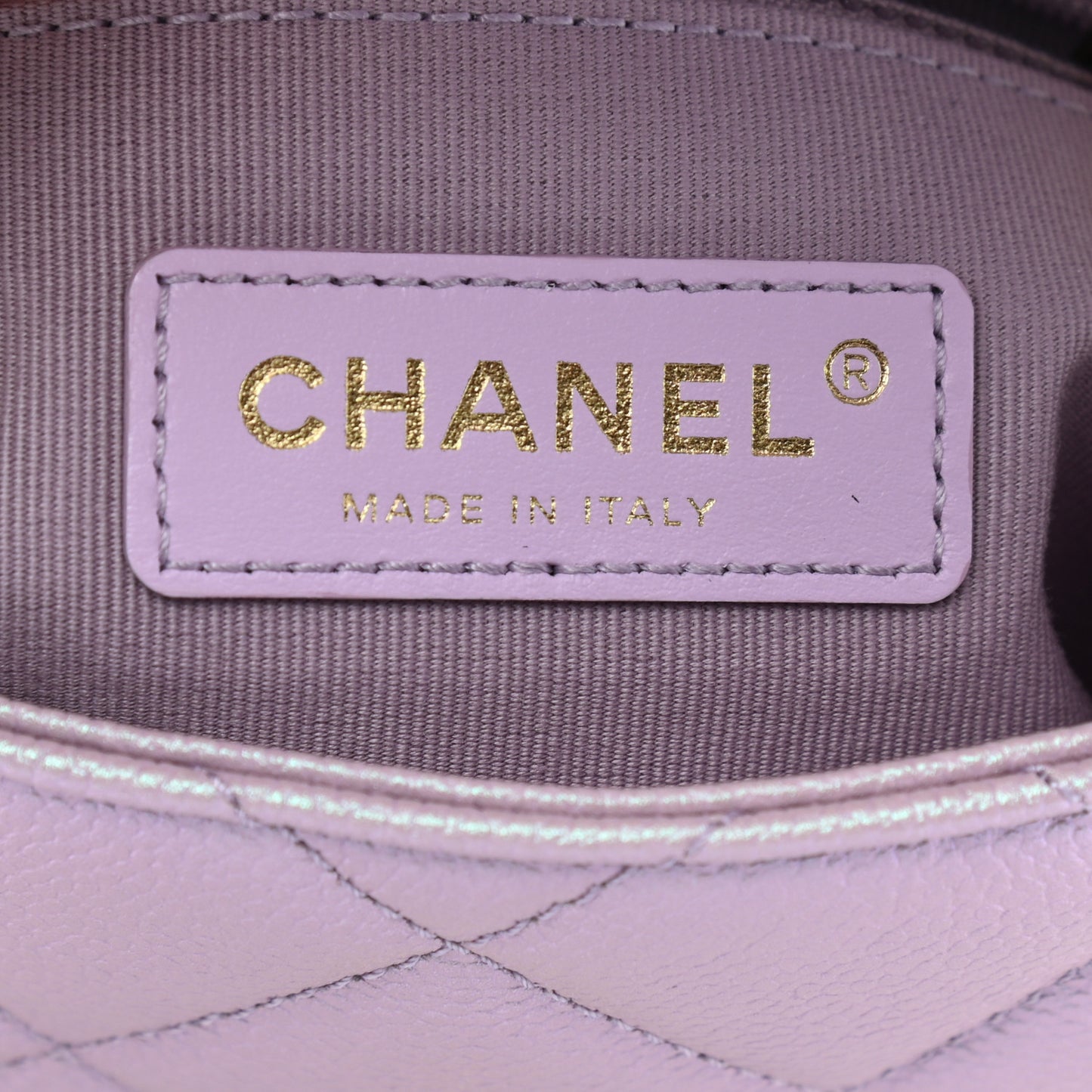 Iridescent Caviar Quilted Mini My Perfect Flap Pink