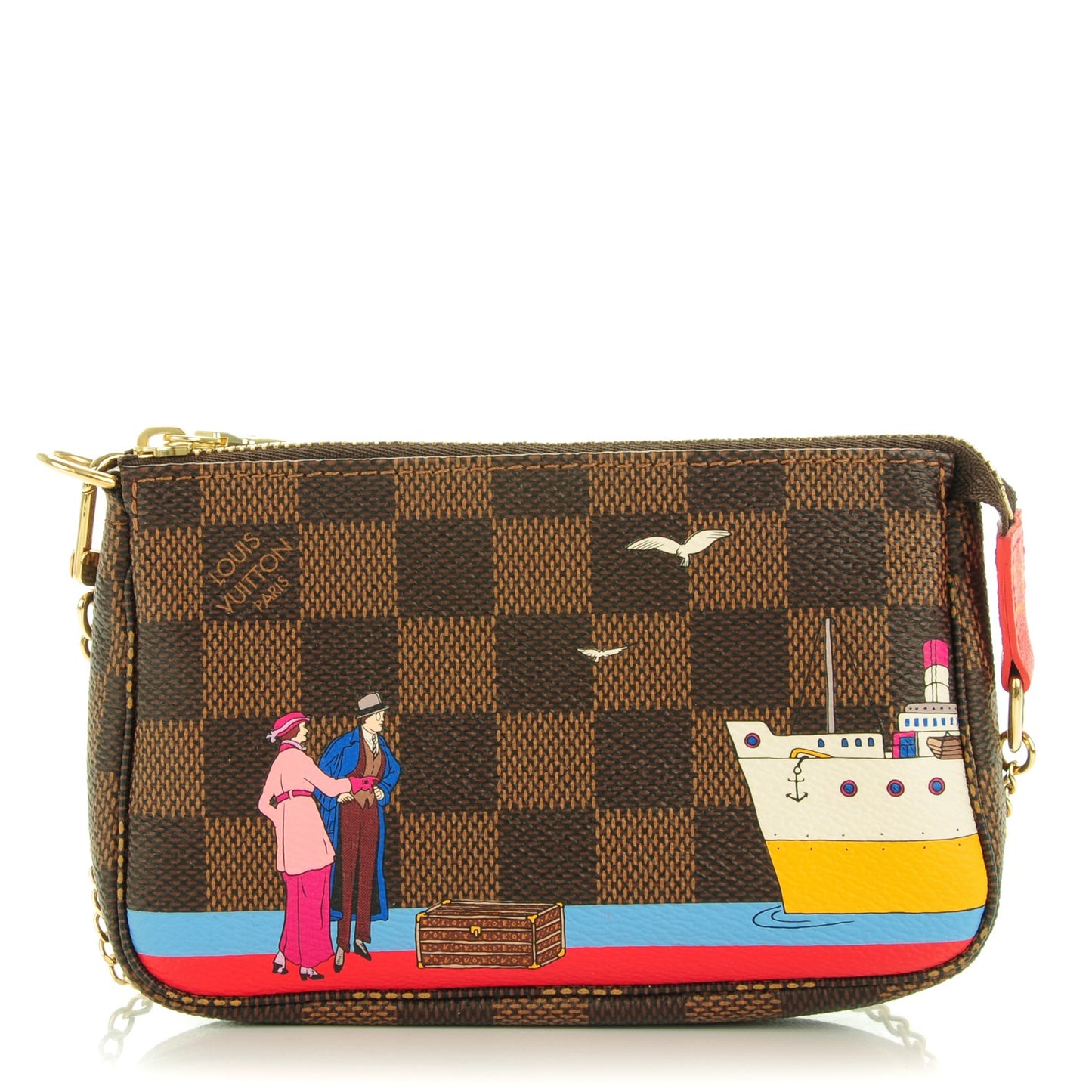 Damier Ebene 2016 Christmas Animation Mini Pochette Accessories