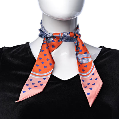 Hermes Silk Brides de Gala Love Twilly Orange Gris Bleuete Saumon 2 of 5