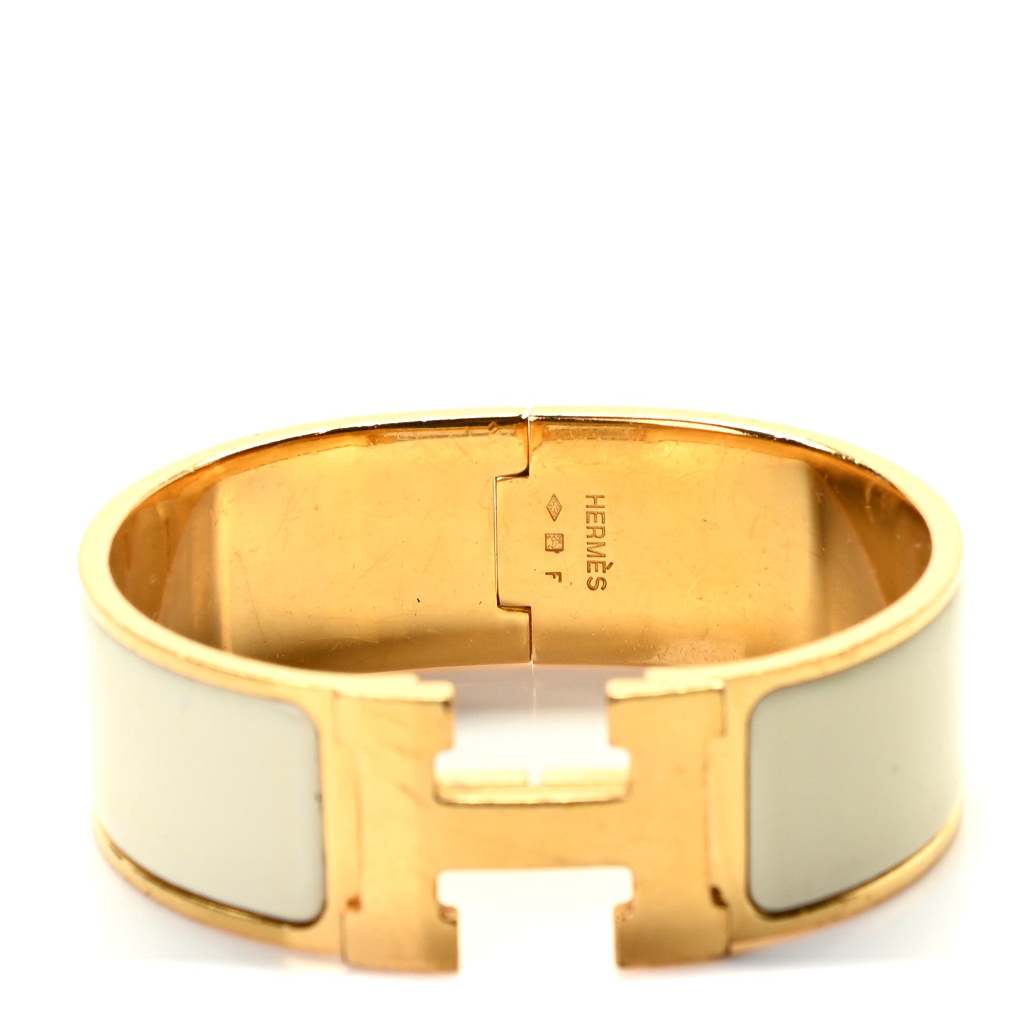 Hermes Enamel Wide Clic Clac H Bracelet PM Craie 4 of 4