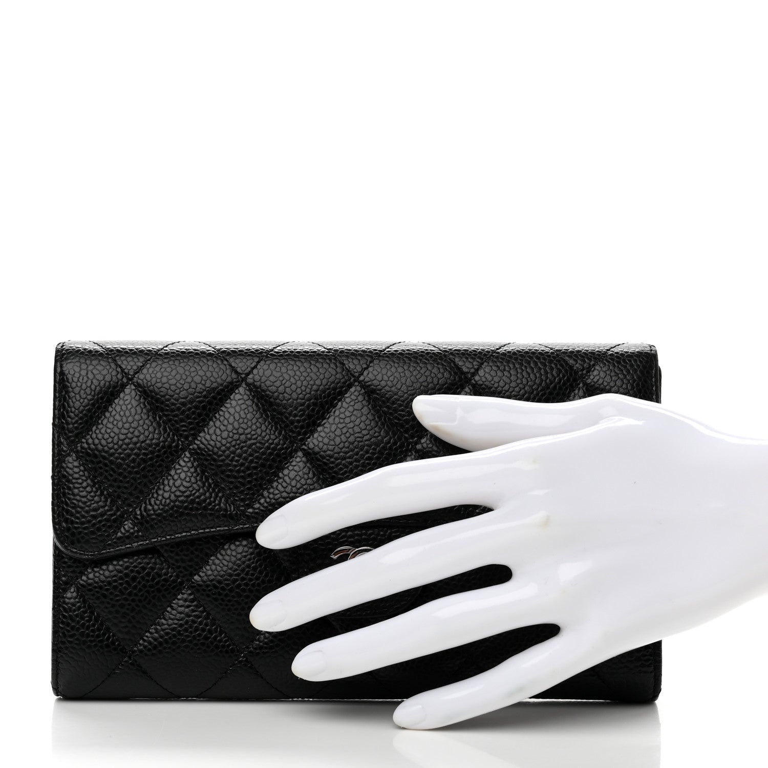 Chanel Caviar Quilted Large Flap Wallet Black 2 of 7