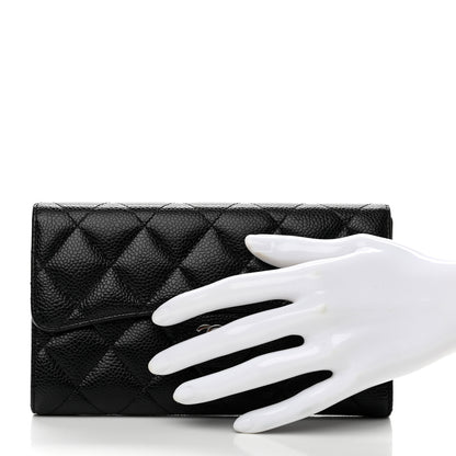 Chanel Caviar Quilted Large Flap Wallet Black 2 of 7