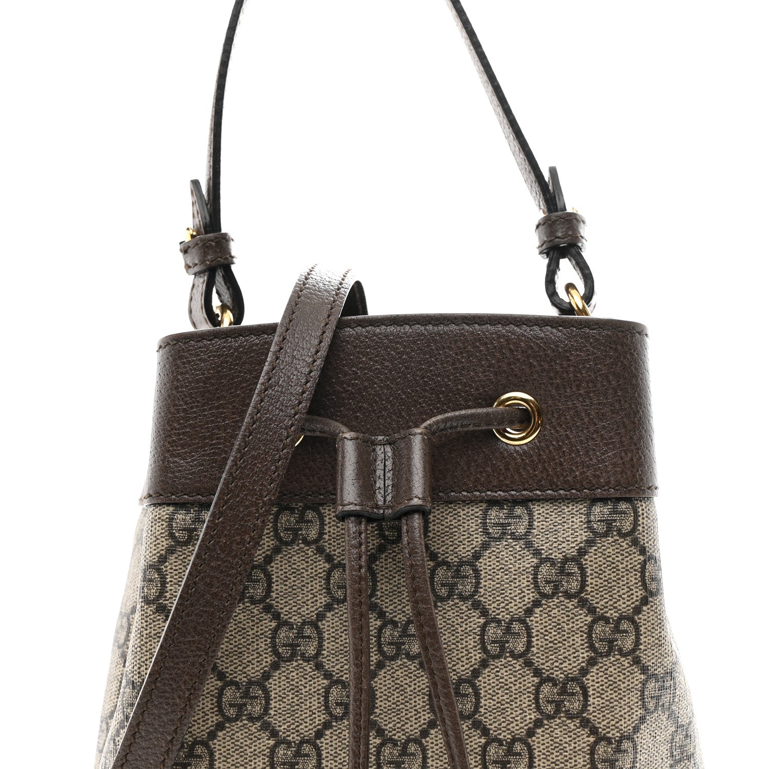 Gucci GG Supreme Monogram Web Small Ophidia Bucket Bag Brown 8 of 10