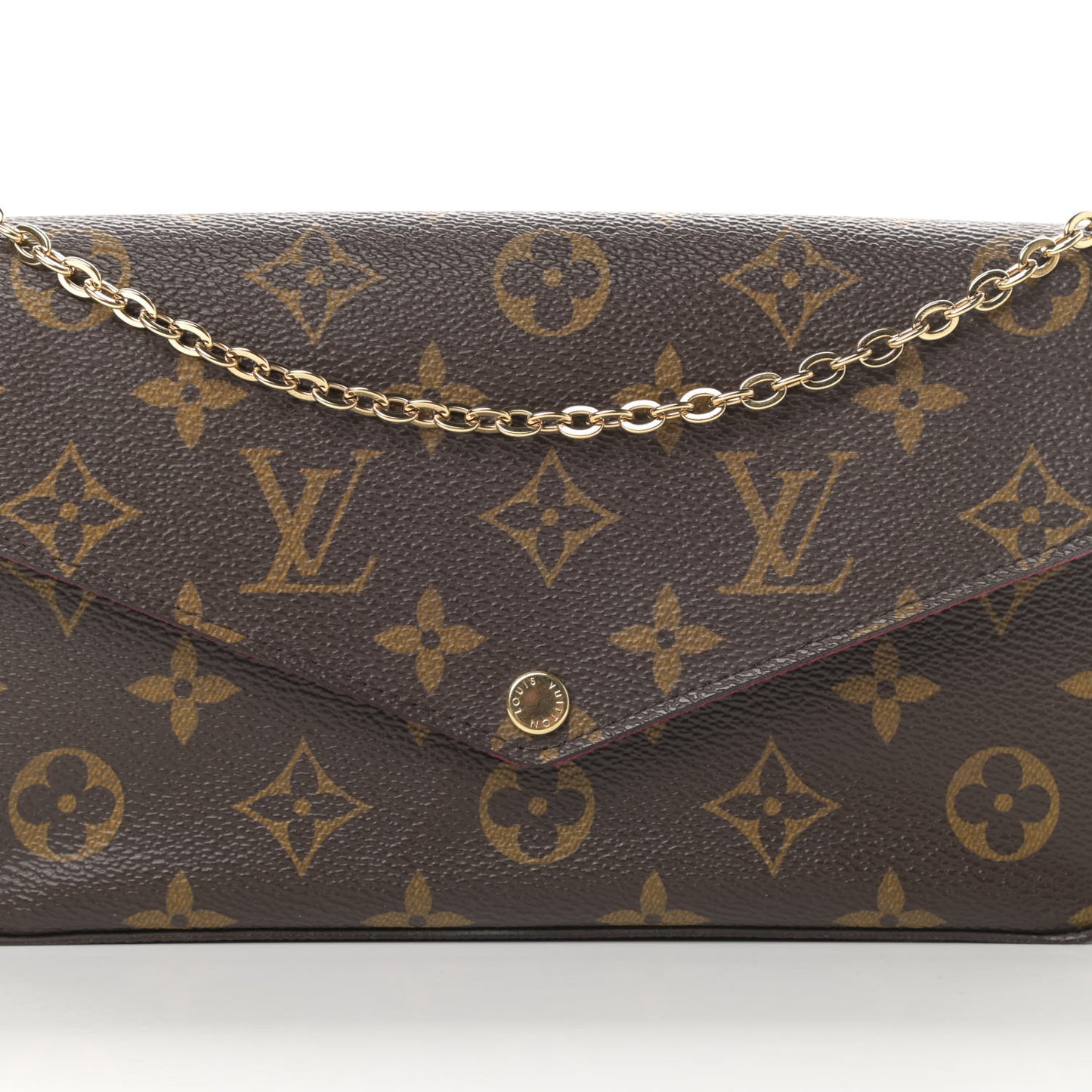 Monogram Pochette Felicie Chain Wallet Fuchsia