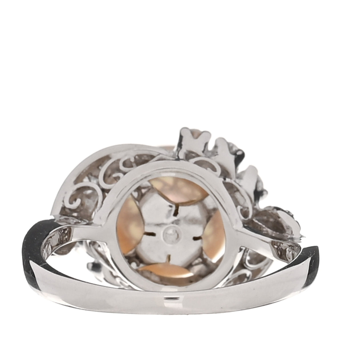 Platinum Diamond Akoya Cultured Pearl 8-8.5mm Cocktail Ring 50 5.25