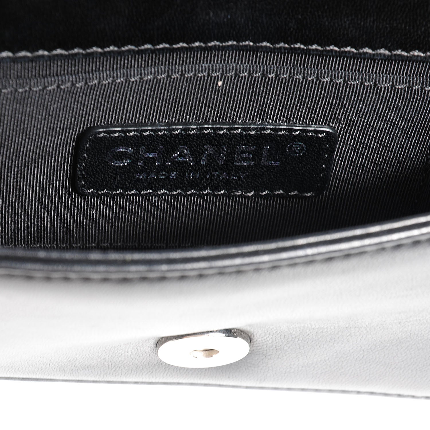 Chanel Plexiglass Patent Mini Striped Boy Brick Flap Black White 5 of 7