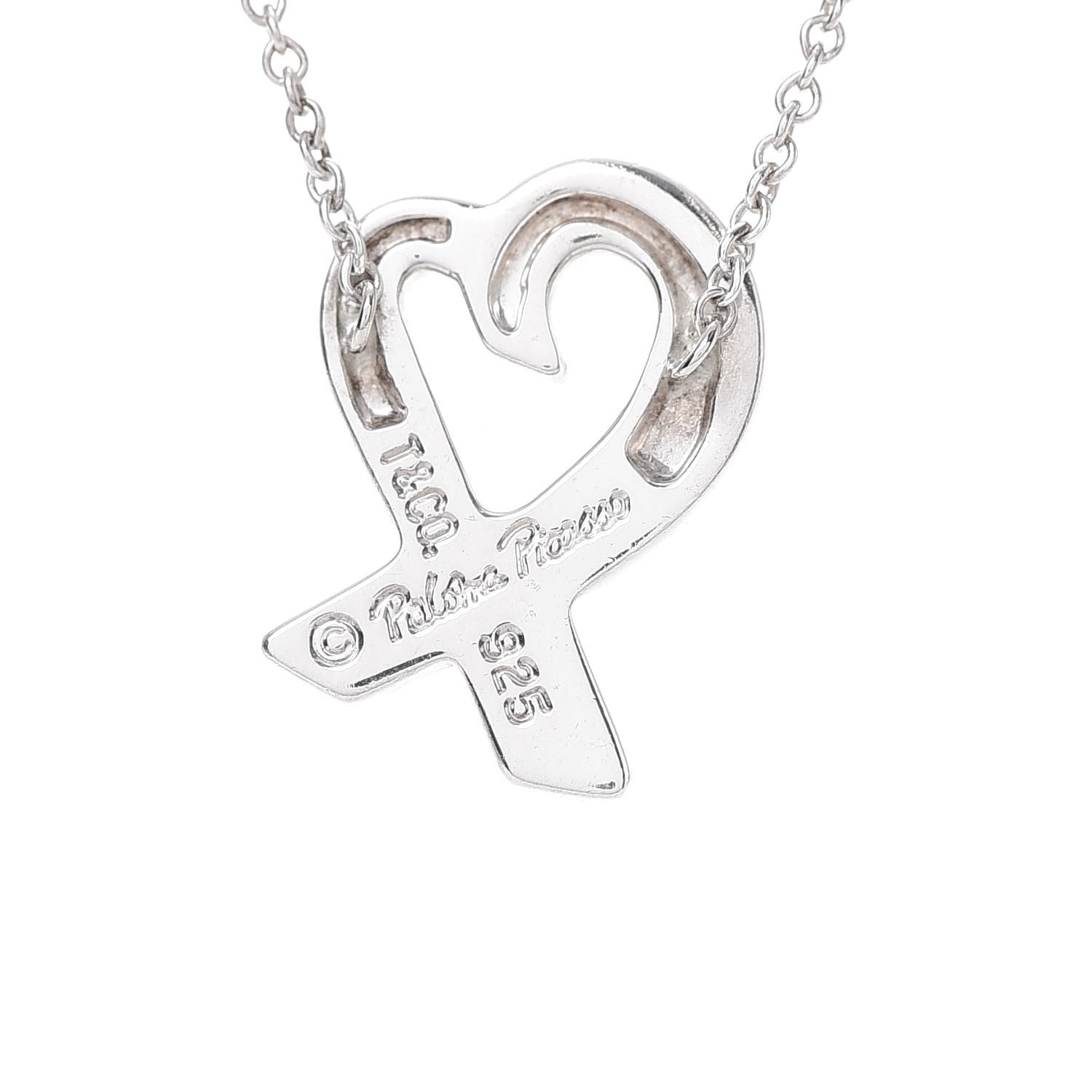 Tiffany Sterling Silver Small Paloma Picasso Loving Heart Pendant Necklace 5 of 7