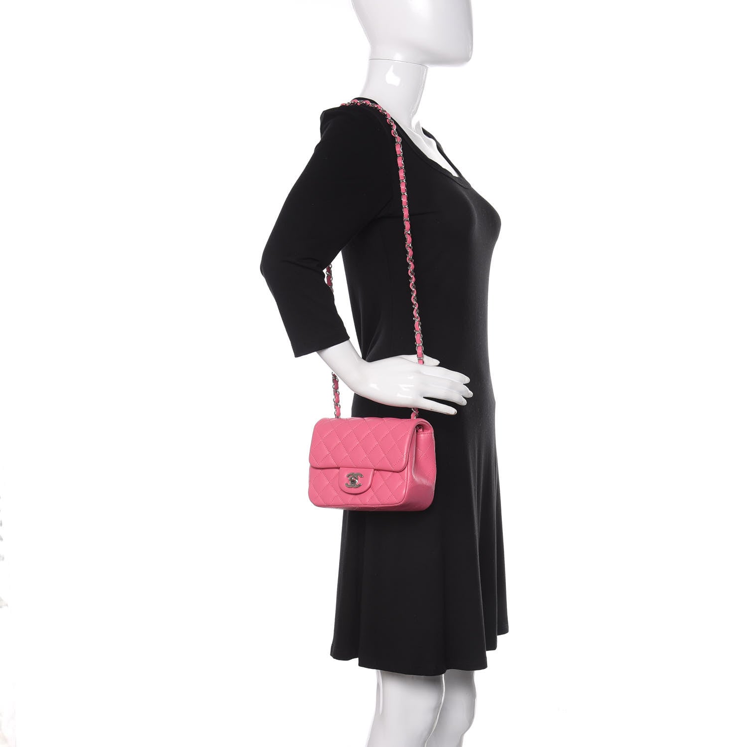 Chanel Lambskin Quilted Mini Square Flap Pink 2 of 9