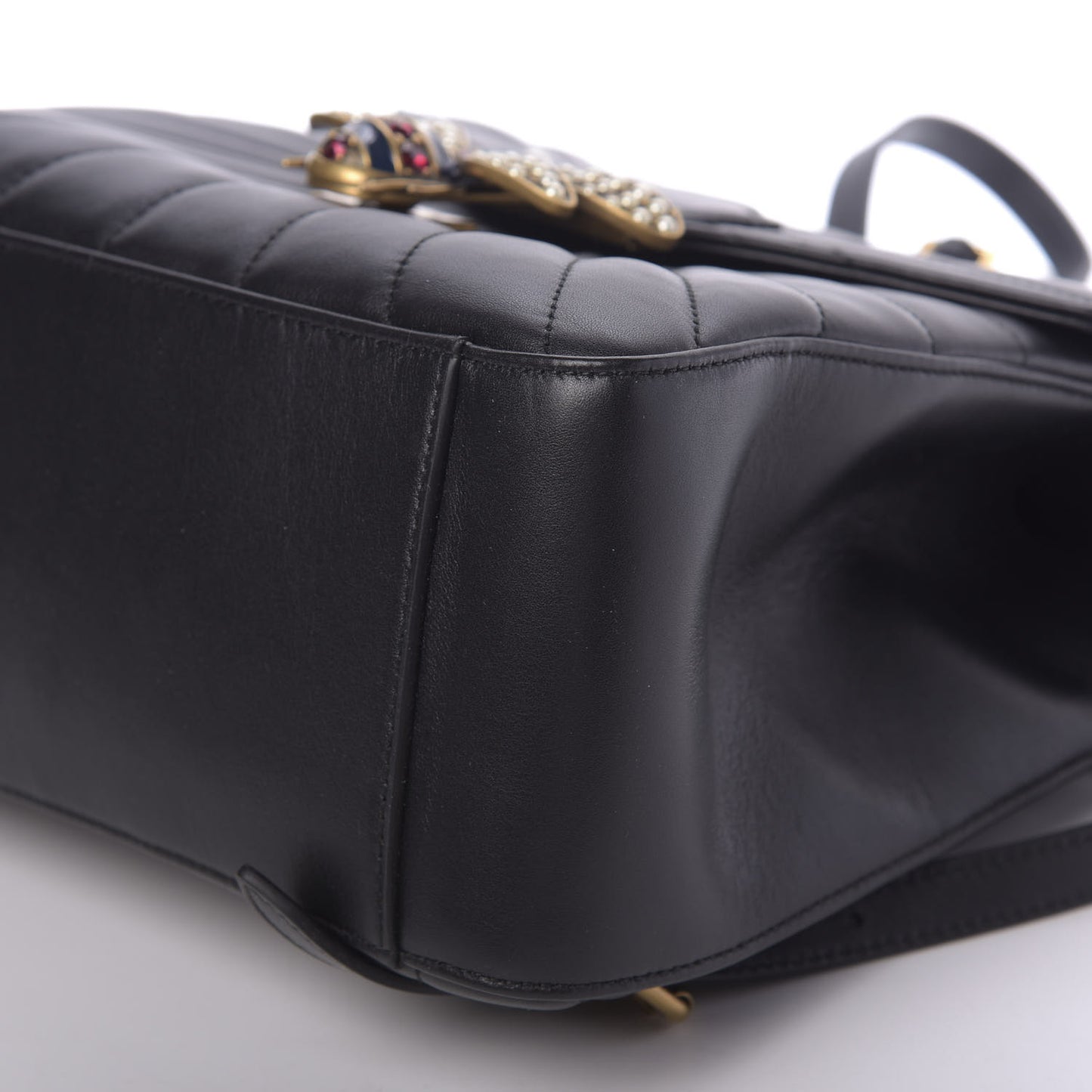 Calfskin Bamboo Trapuntata Queen Margaret Backpack Black