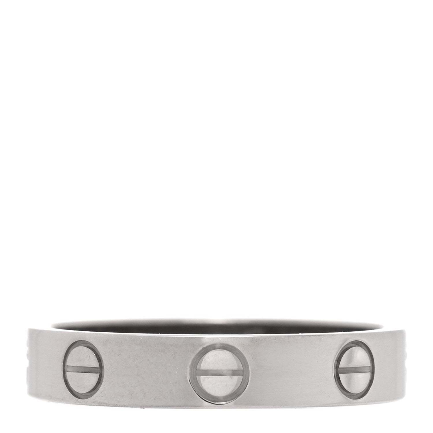 Cartier 18K White Gold 3.5mm LOVE Wedding Band Ring 52 6 1 of 5
