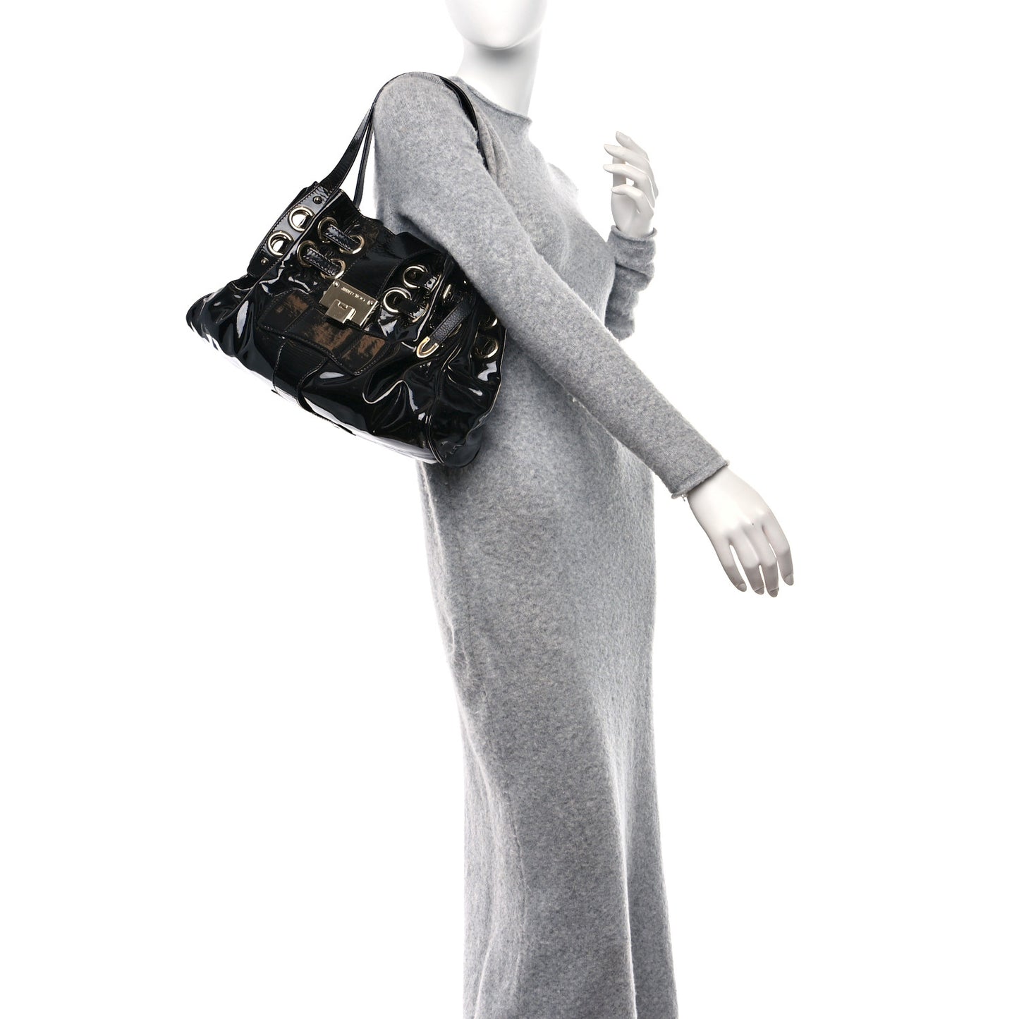 JIMMY CHOO Crushed Patent Ramona Black