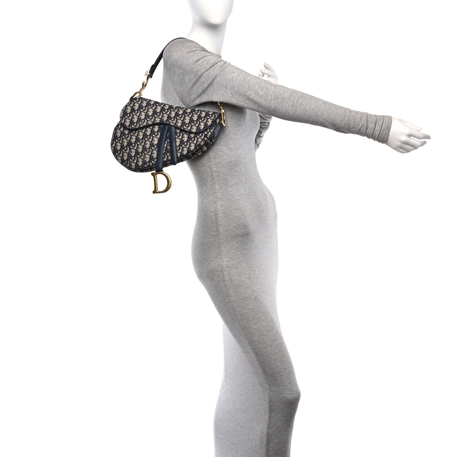 Christian Dior Oblique Saddle Bag Blue 2 of 10