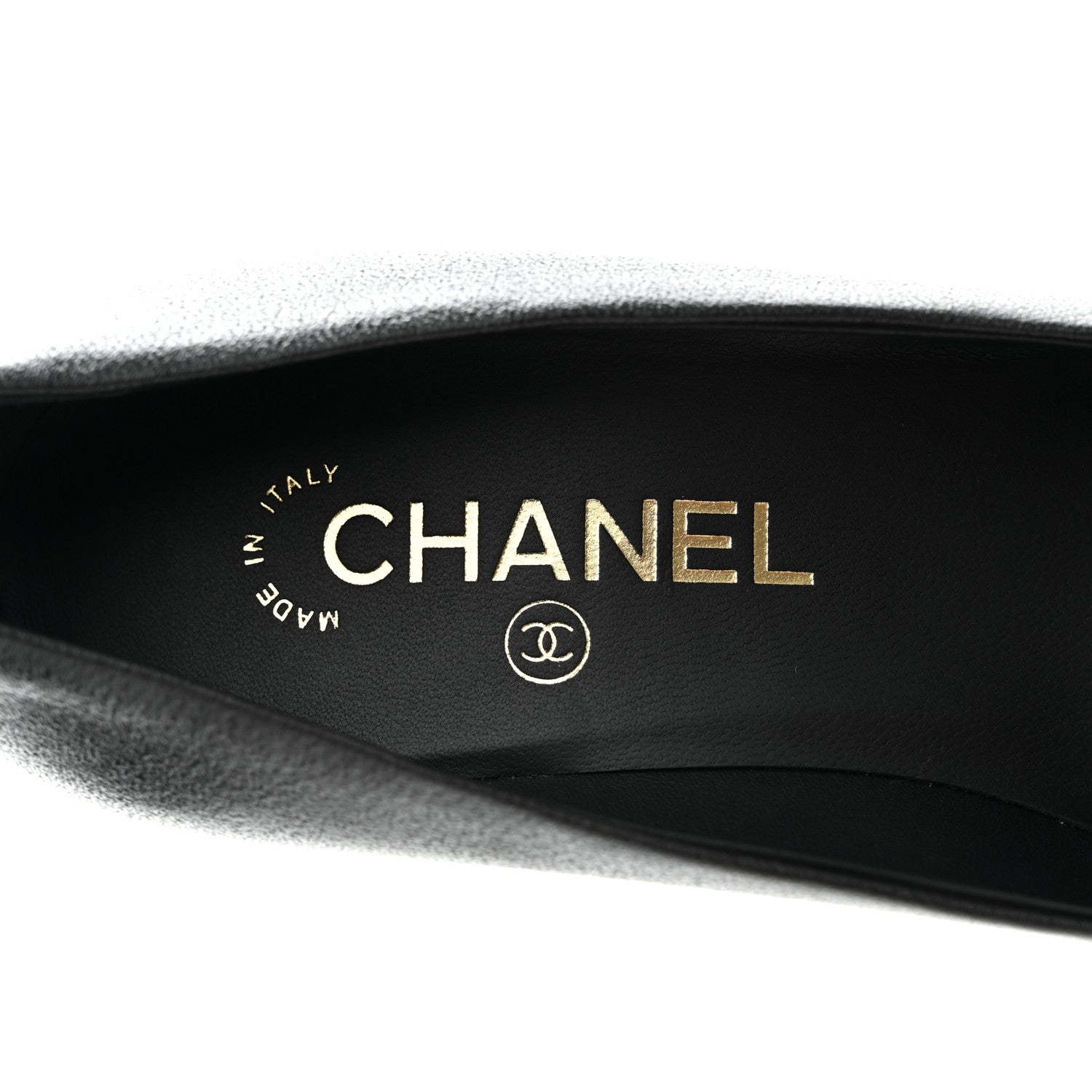 Chanel Goatskin Patent Calfskin Cap Toe CC Pearl Pumps 36.5 Black 7 of 10