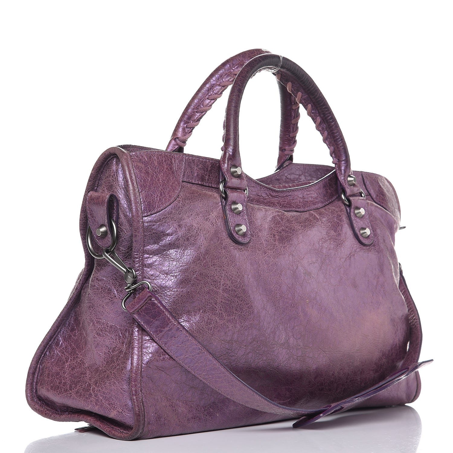 Balenciaga Agneau Classic Hardware City Metallic Purple 4 of 13