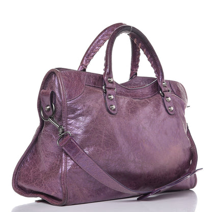 Balenciaga Agneau Classic Hardware City Metallic Purple 4 of 13