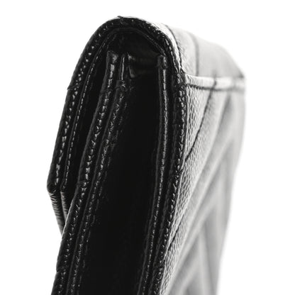 Saint Laurent Grain De Poudre Matelasse Chevron Small Monogram Envelope Wallet Black 9 of 10