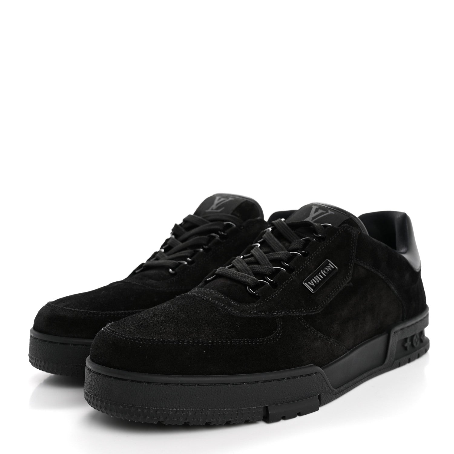 Louis Vuitton Suede Mens LV Trainer Sneakers 9 Black 4 of 14