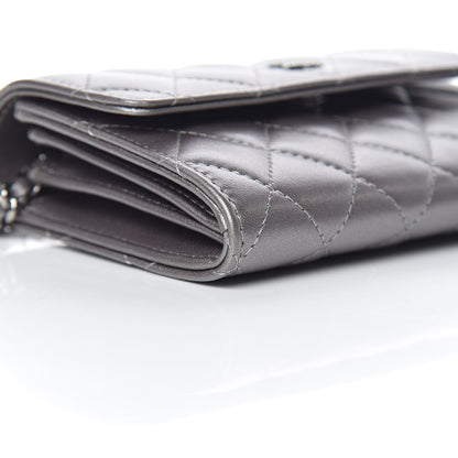 Chanel Lambskin Quilted Pearl My Shoulder Mini French Wallet On Chain WOC Silver 11 of 13